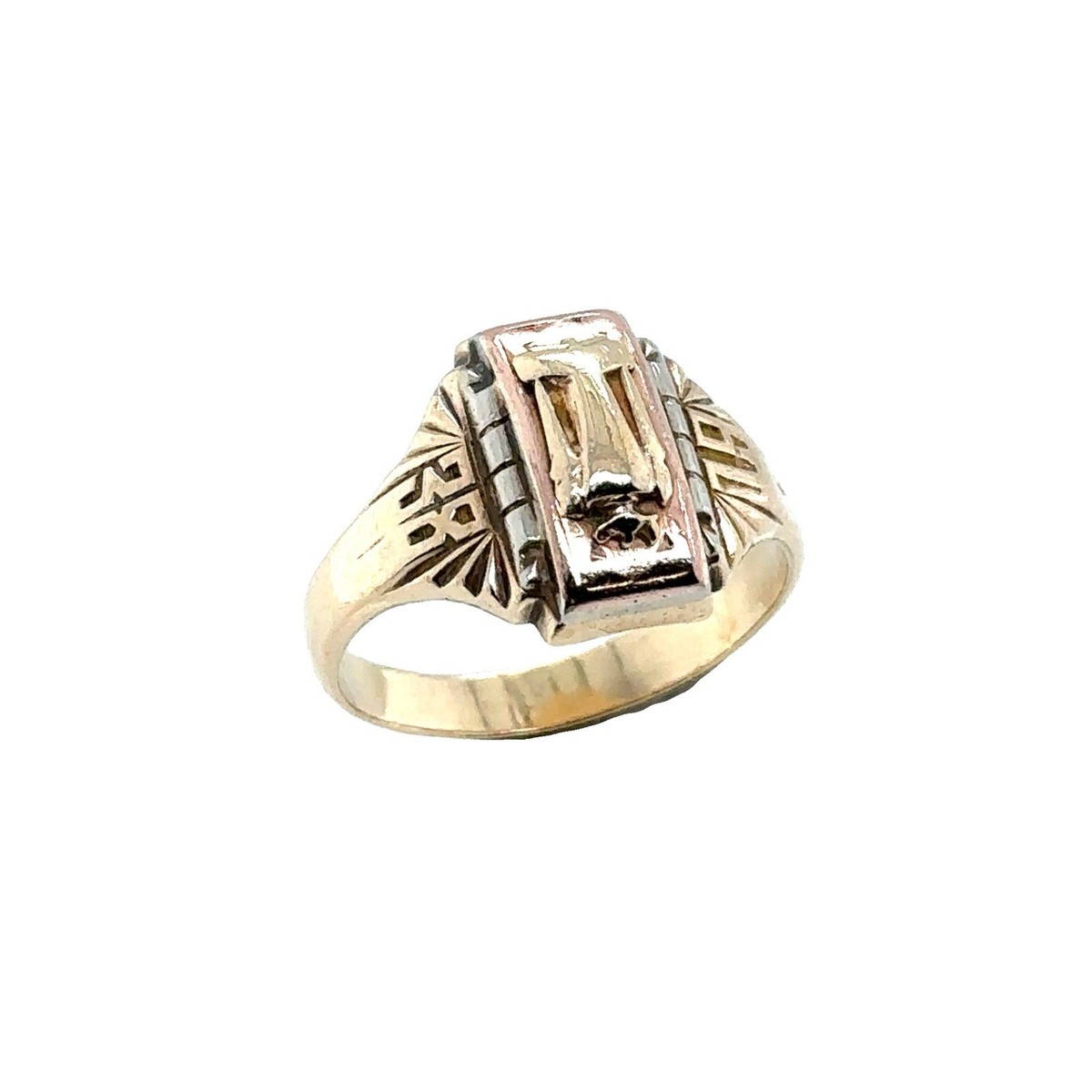 10K Solid Tri Colored Gold 1938 Josten Dura-Tone Class Vintage
