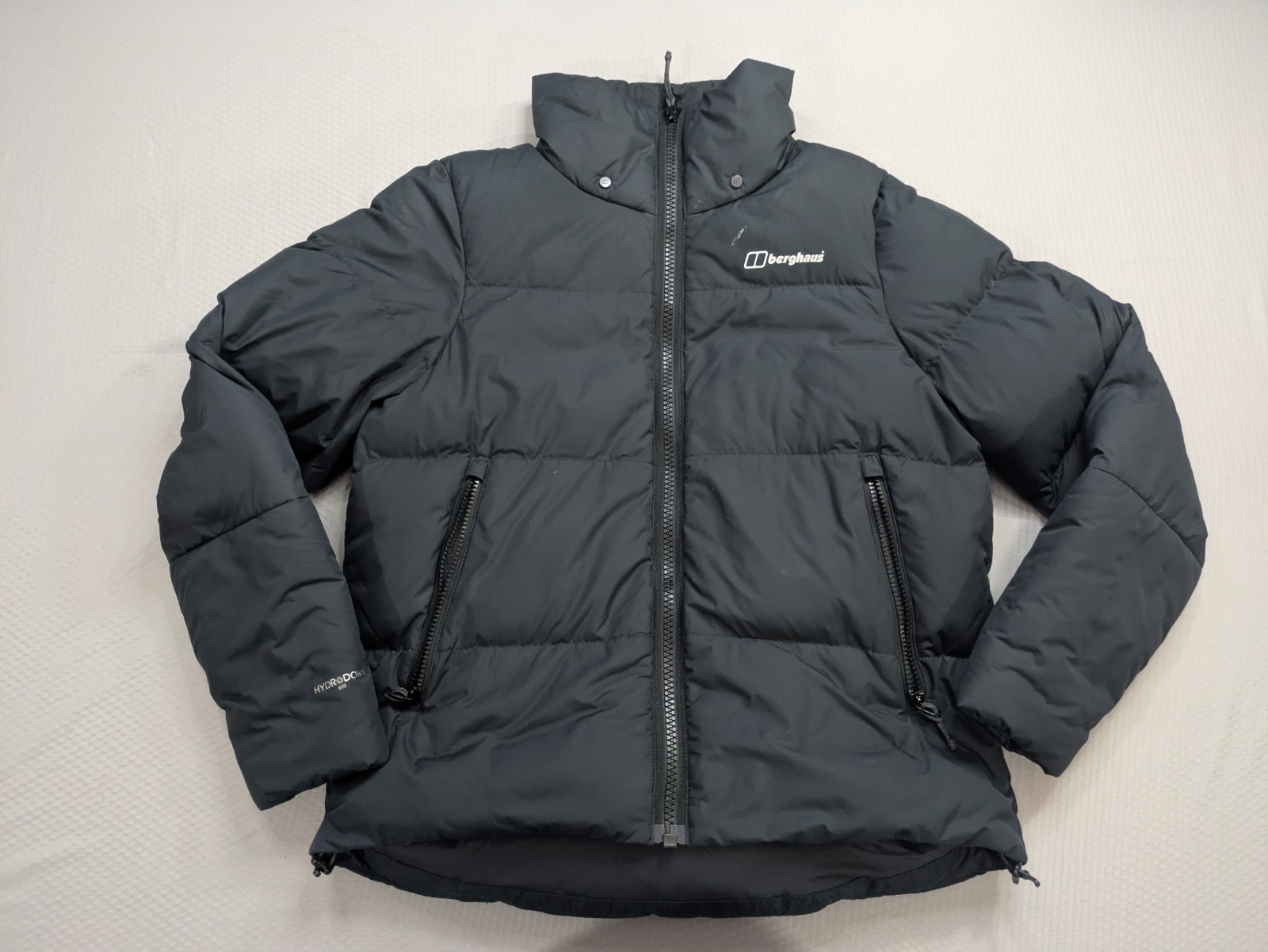 Berghaus Hydro Down 600 Fill Puffer Jacket Womens XS Black Hiking Backpacking