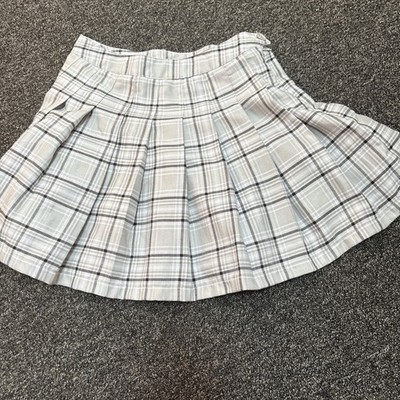 Forever 21 Cream Pleated Skater Mini Skirt Casual