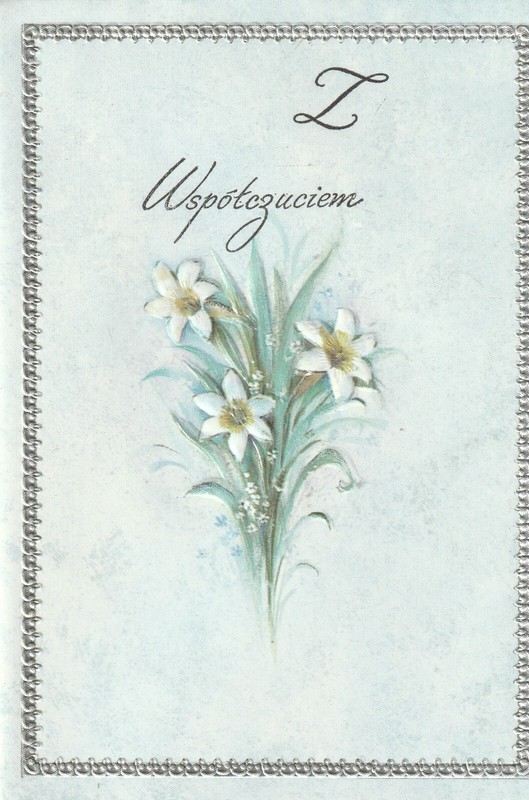 1 ONE Polish Sympathy Greeting CARD   Wspotozuciem