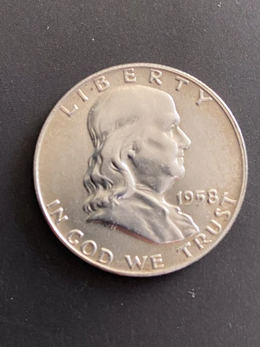 1958 Ben Franklin 90% Silver Proof Half Dollar