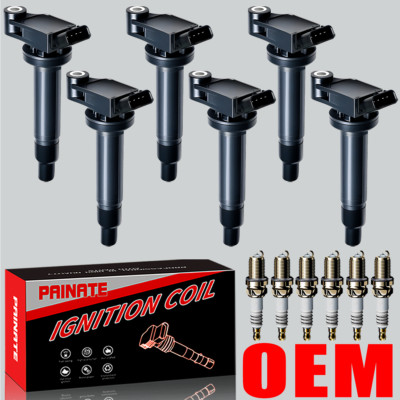 6X OEM Ignition Coil & 6X Iridium Spark Plugs For Toyota Sienna 3.0L 3.3L UF267