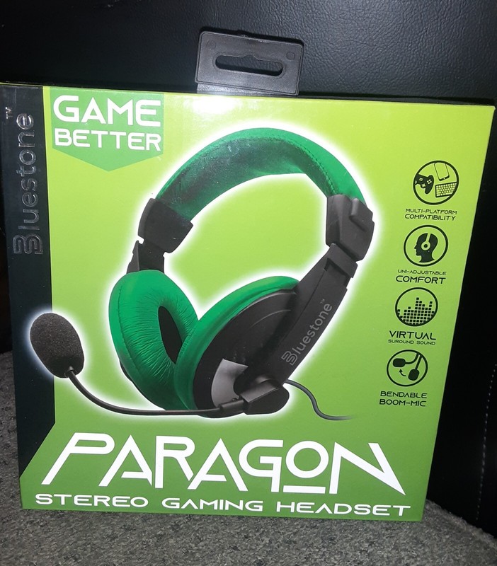 Green  Black Paragon Stereo Gaming Headset with Mic GAME BETTER 3.5 MM Aux Input