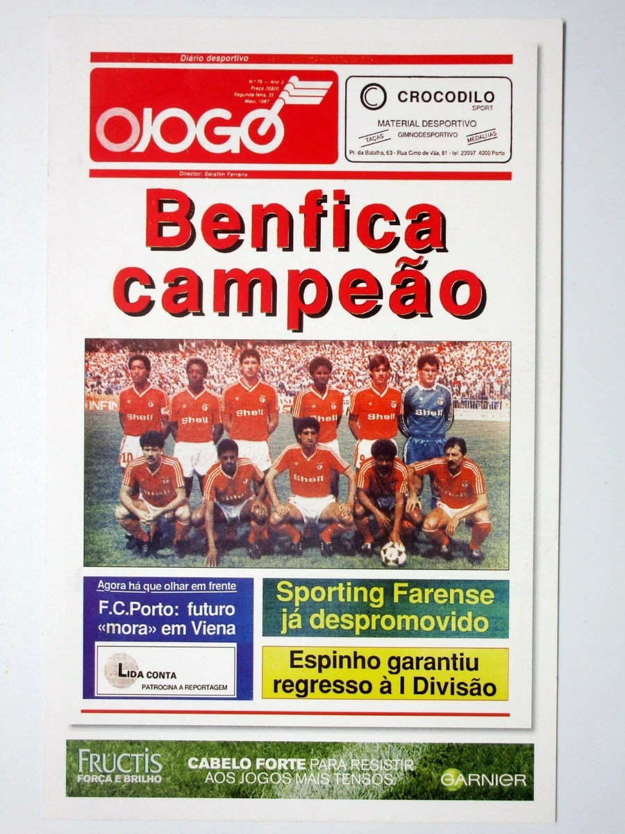 SL BENFICA CHAMPIONSHIP WINNER 86/87 O JOGO COMMEMORATIVE MINI POSTER-LIKE CARD | eBay