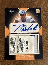 MICHAEL BRASWELL 2020 Leaf Perfect Game AUTOGRAPH JERSEY TAG #1/1 LSU TIGERS