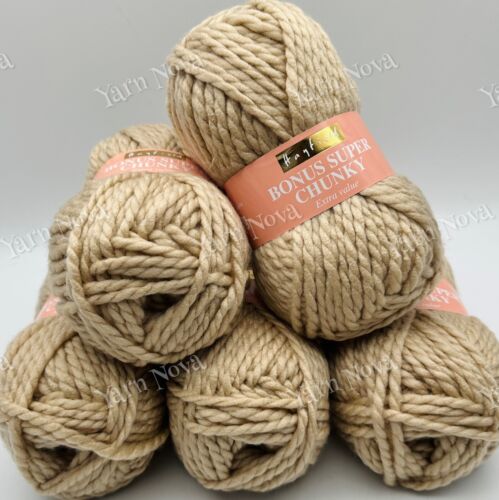 Hayfield Bonus Super Chunky Knitting Yarn Wool - 5x100g Balls - 964 Oatmeal - Picture 3 of 10