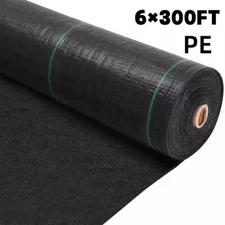 Weed Cover 6×300FT PE Woven Ground Cover Landscape Fabric 3.2-Ounce Weed Barrier
