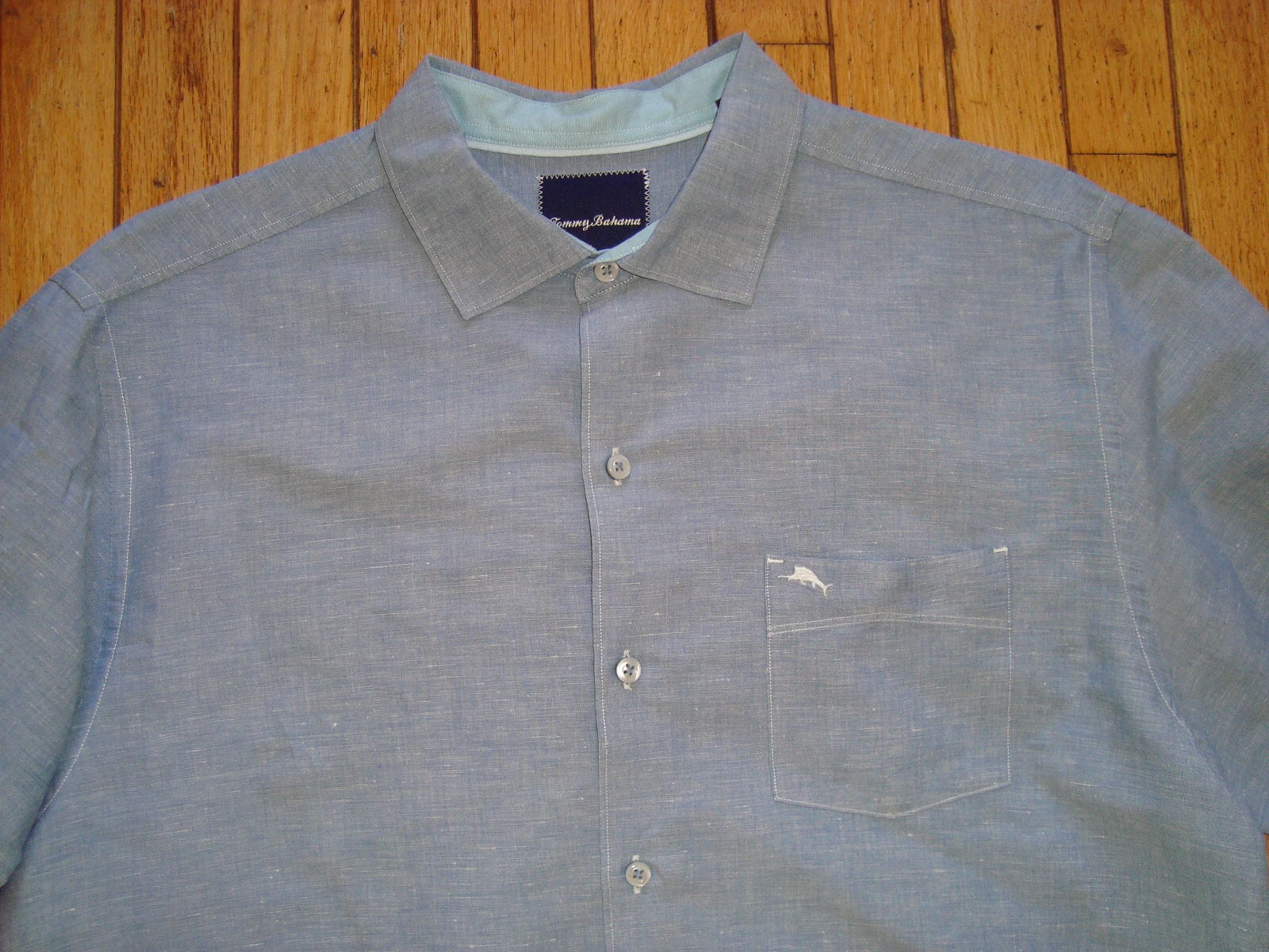 TOMMY BAHAMA MEN'S LINEN BLEND LONGSLEEVES SHIRT SIZE LARGE HARDLY WORN!
