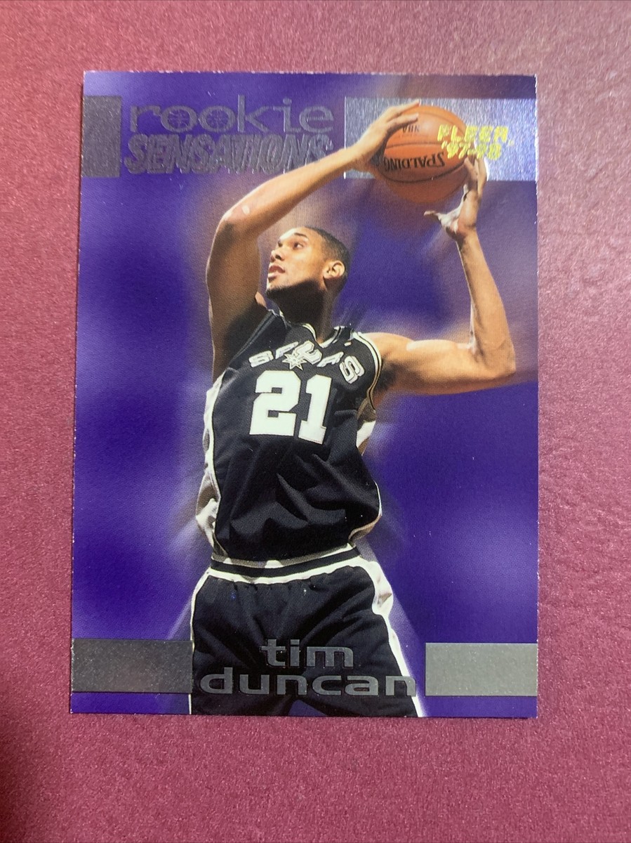 TIM DUNCAN ROOKIE CARD 97-98 FLEER ROOKIE SENSATION 6 OF 10 RS | eBay