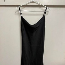UO Mallory Cowl Neck Slip Dress Black