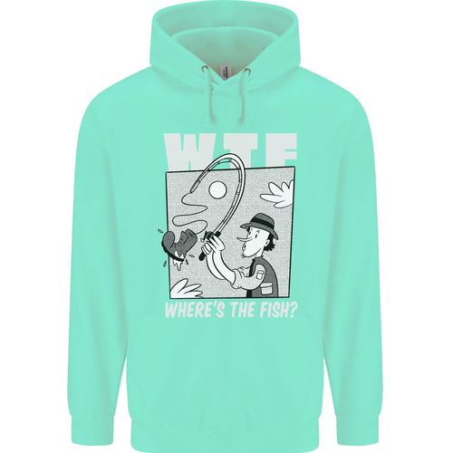 Wheres the Fish WTF Funny Fishing Fisherman Childrens Kids Hoodie - Picture 23 of 74