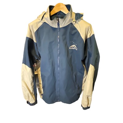 Arctic Image Alaska Navy White Mens Hooded Fleece Full Zip Jacket