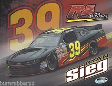 2014 RYAN SIEG "CAMARO WITH NO SPONSOR" #39 NASCAR NATIONWIDE SERIES POSTCARD 