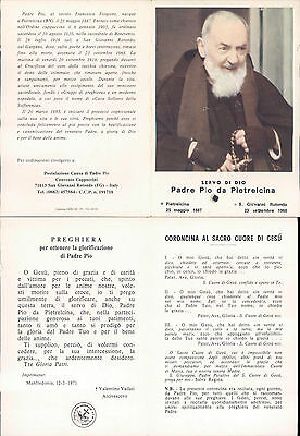 Padre Pio R Rissimo Santino Con Reliquia Pezzo Di Stoffa 2 Ebay