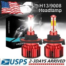 4-Sides H13 9008 LED Headlight Bulb for Ford F-150 2004-2014 High Low Beam 6000K