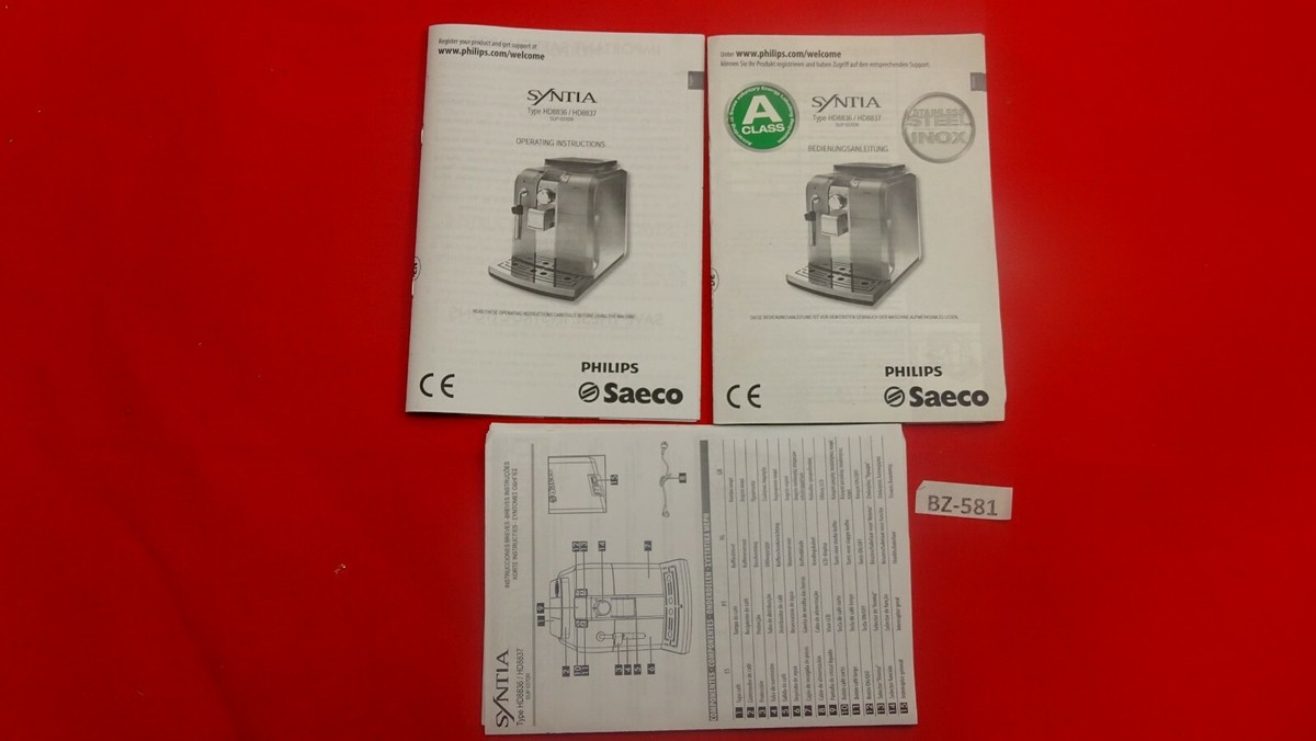 Original Saeco Syntia HD8837 Bedienungsanleitung Cover