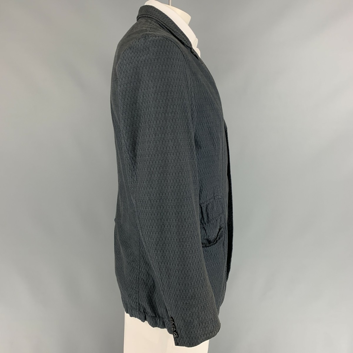 ENGINEERED GARMENTS Size XL Charcoal Rhombus Cotton Sport