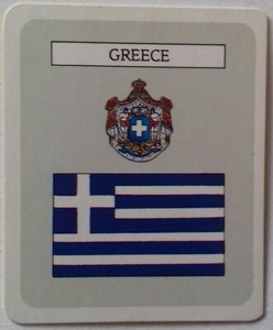 1960's GREECE GREEK FLAG ROYAL COAT OF ARMS.