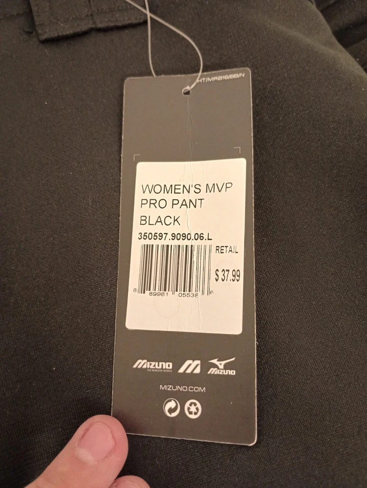 Lote Pantalones de Softbol Mizuno Para Mujer Adulto Grandes Blancos con Rayas Azul Marino y Negros  Foto 4 de 4