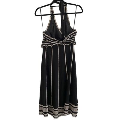 Eliza J Halter Beaded Embroidered Midi Fit & Flare Dress Size 6 | eBay