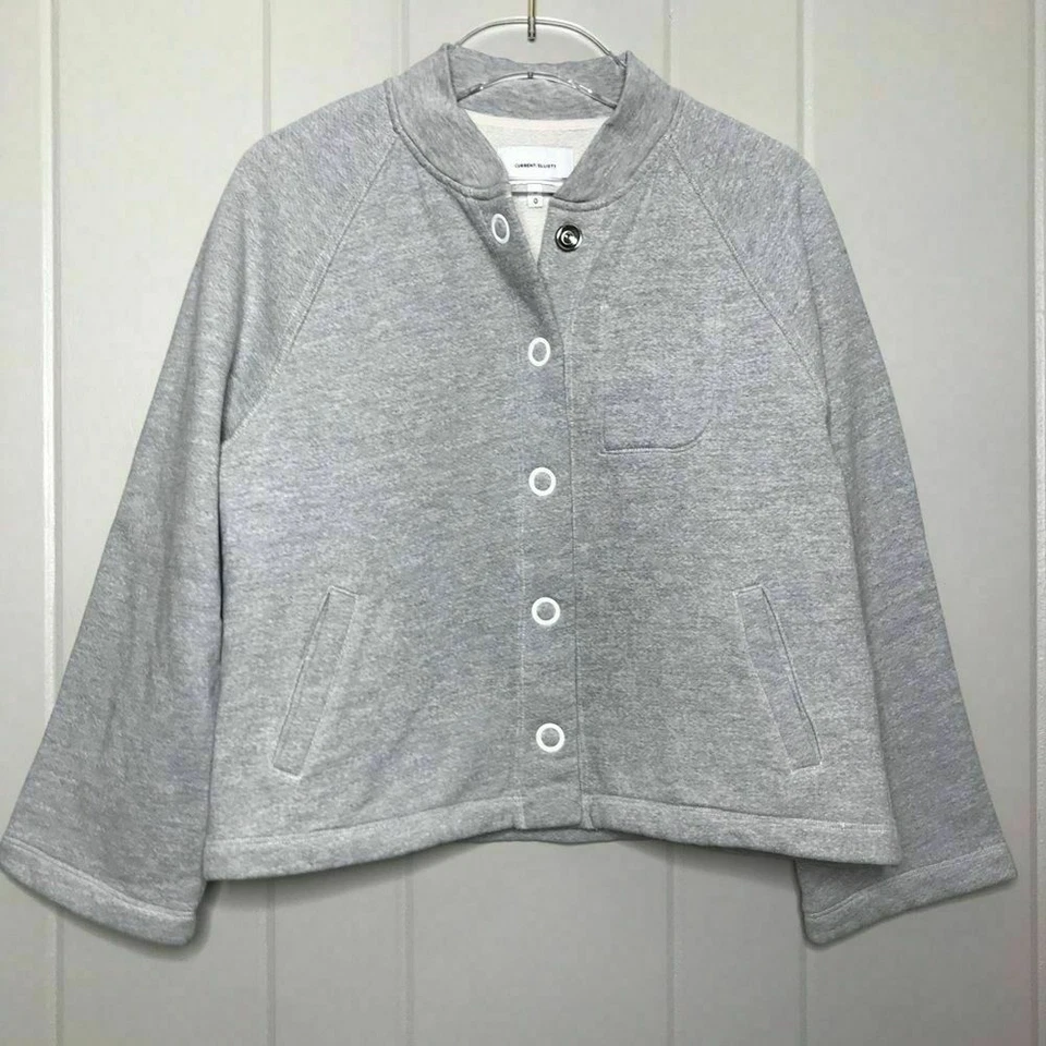 Новый с Ярлыками Current Elliott вересковый серый флис Cora вязаный Bomber куртка с длинными рукавами 2 - Изображение 2 из 3