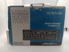 Craig DR3645 AM/FM Cassette Car Stereo   Auto Reverse, 4-Channel Detachable Face