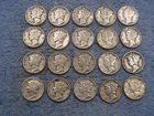 20 SILVER MERCURY DIMES WITH DATES lot 31e