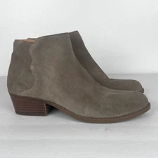 Crown Vintage Beatrix Women's Ankle Boots Size 8.5 Suede Gray Preppy Boho
