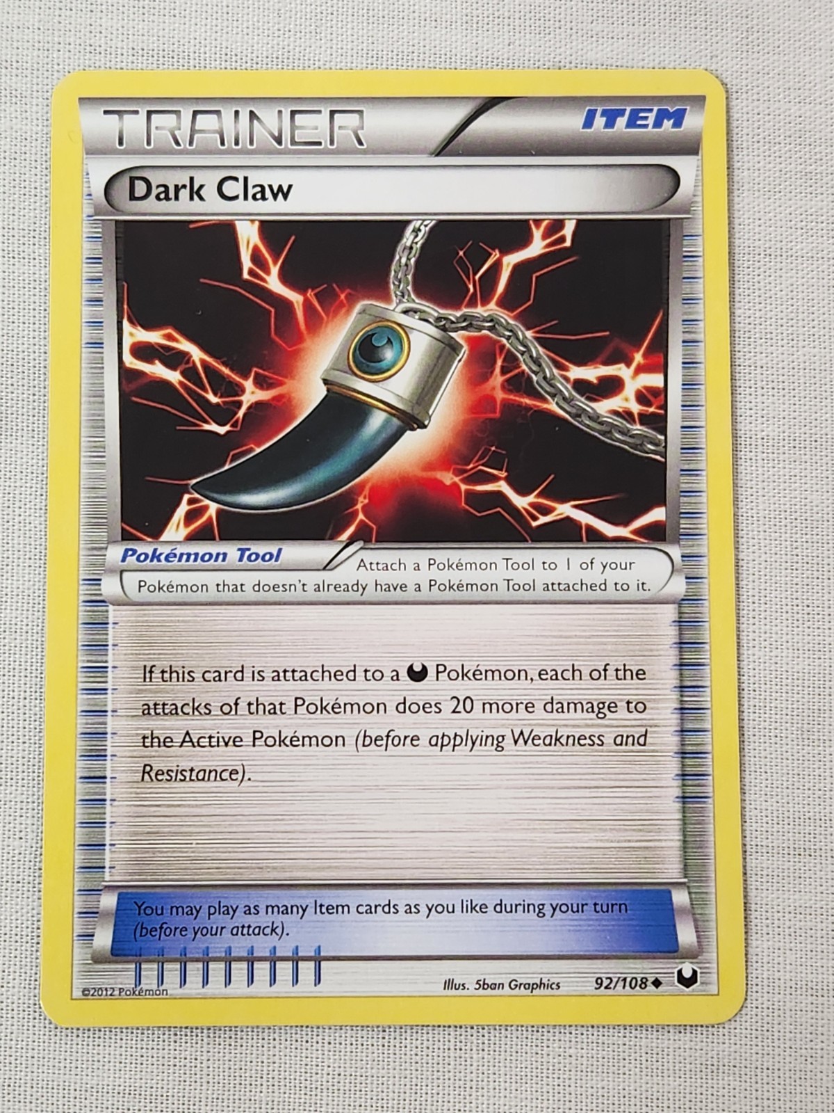 NM Dark Claw - Normal 92/108 Dark Explorers Pokemon TCG