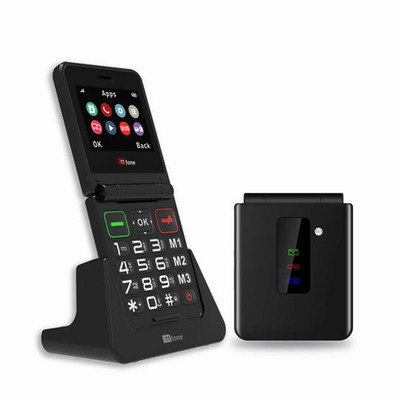Klapphandy schwarz Kunststoff 2,8 Zoll Bildschirm, große Tasten, Notfalltaste, Nano SIM