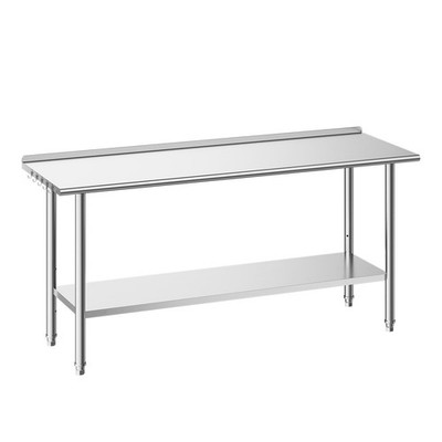 VEVOR Commercial Stainless Steel Table Kitchen Catering Prep Table 24x72 Inch