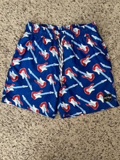 Hard Rock Cafe Swim Trunks Boys Size 10 Blue with Guitars Mesh Lined