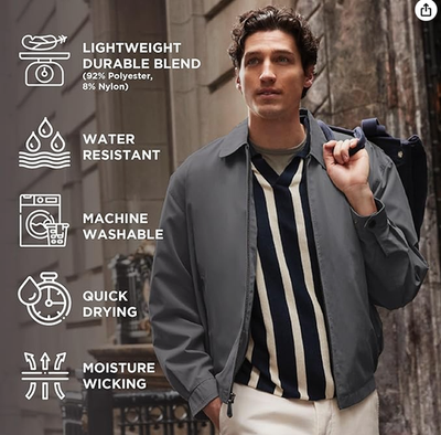 London Fog Men's Auburn Zip-Front Golf Jacket - Navy - XL | eBay