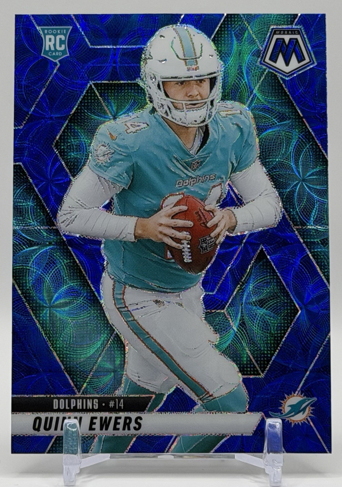 Quinn Ewers 2025 Panini Mosaic #308 Blue Scope Prizm Rookie