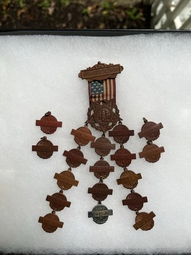 RARE Ladies Of The Grand Army Of The Republic FCL GAR Flag Ribbon Medal Civil