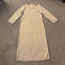 J. Jill Sweatshirt Dress Womens MP Yellow Maxi Casual 100% Cotton Made in USA