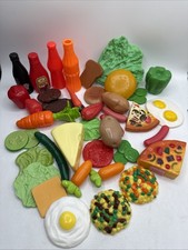 39 Pc Pretend Play Plastic Fake Food Toys Lot Realistic Faux Kitchen Food