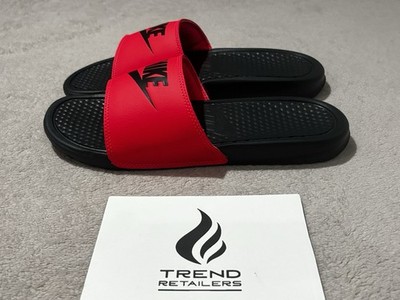Nike Benassi JDI Just Do It Slides Sandals Slippers Red  display picture 3