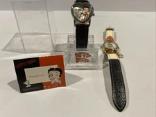 Betty Boop 2012 Heart Shaped Watch And Oval Watch w/Dog Charm-Lips On The Band