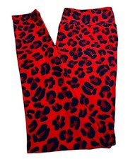 LuLaRoe Leggings TC Tall Curvy Animal Colorful RED LEOPARD Wild Cheetah Stretchy