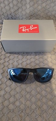 Ray-Ban RB4291 58mm Caravan Square Sunglasses Black Frame Blue Mirror Lenses New