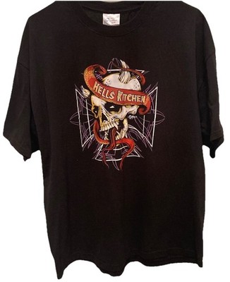  HELLS KITCHEN  T-Shirt Jeff Gaither Skull Art Design Black Size XL