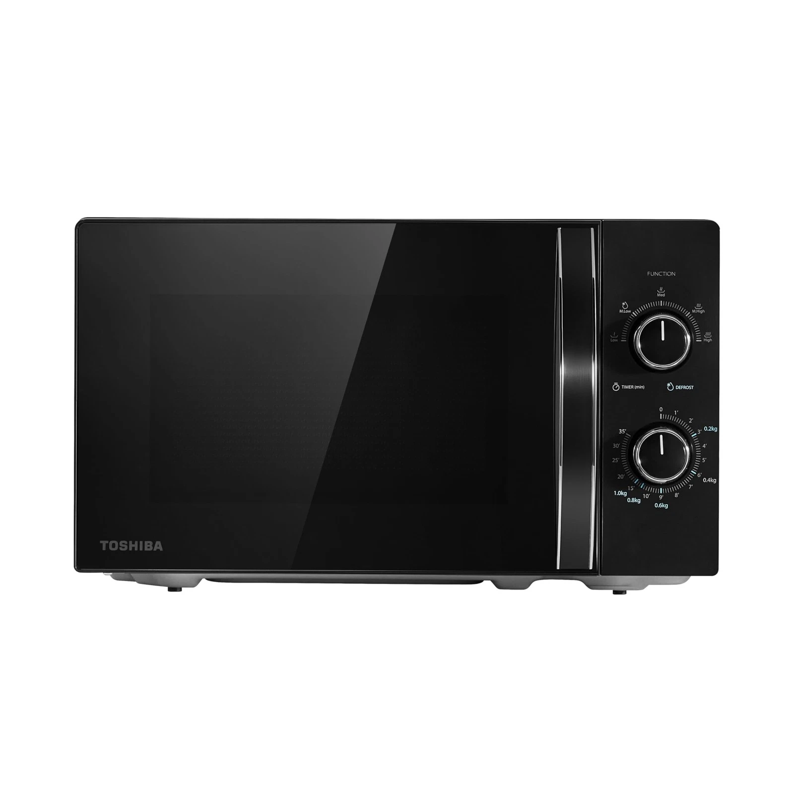 TOSHIBA Black Mirror Front Microwave 20 Liter 700W Manual Control, 20L,