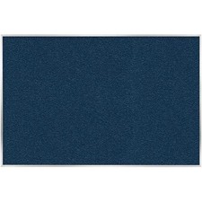 Pemberly Row Vinyl 3' x 5' Bulletin Board with Aluminum Frame in Navy