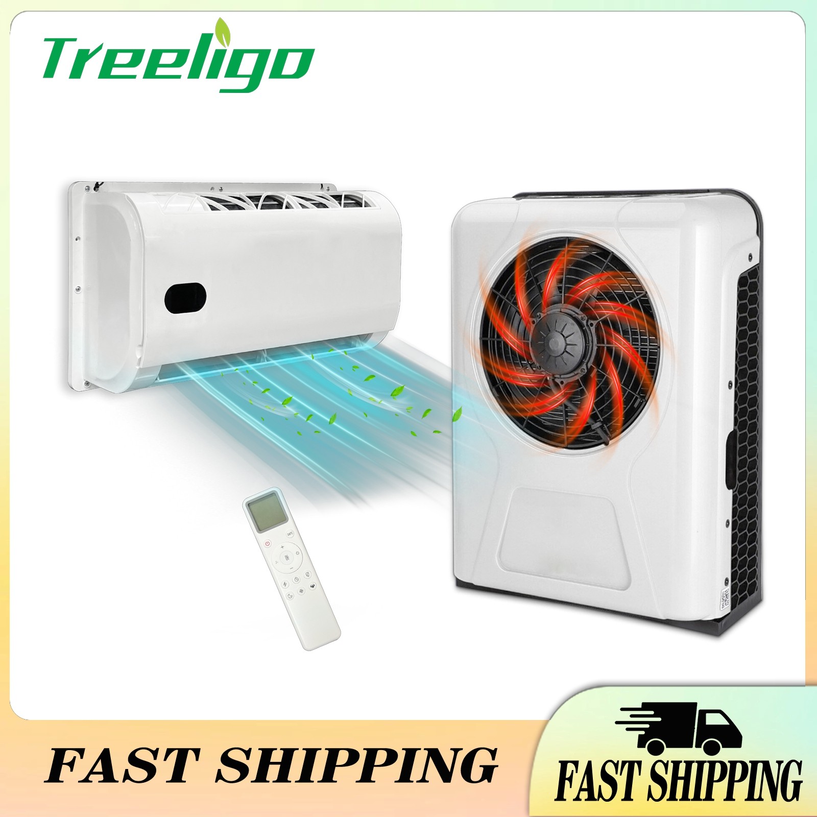 12V Split Air Conditioner AC Kit For Cooling RV Truck Tractor Trailer Campers