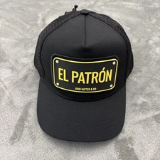 John Hatter & Co El Patron Hat Black Trucker Adjustable Snapback Cap NWT