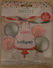 5piece Pastel Cake Birthday Balloon Bouquet