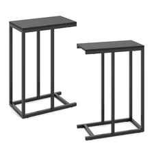 2 PCS Classic Coffee Tray Sofa End Table Free Stand Ottoman Couch Console