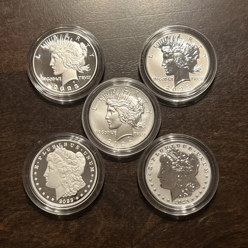 2023-S Peace & Morgan Silver Dollar Deep Cameo Proof & Reverse Proof Coin (5-pc)