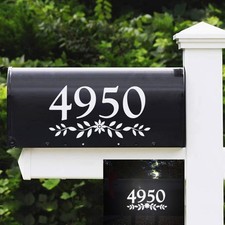 3" Reflective Mailbox Numbers Die Cut Decal Rustic Style Flowers House Number Ad